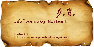 Jávorszky Norbert névjegykártya