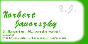 norbert javorszky business card